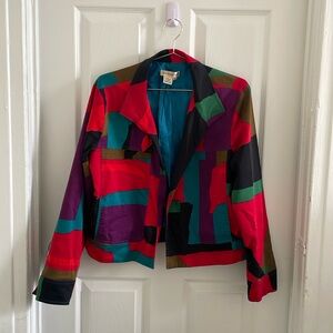 Vintage Colorful Cropped Jacket
